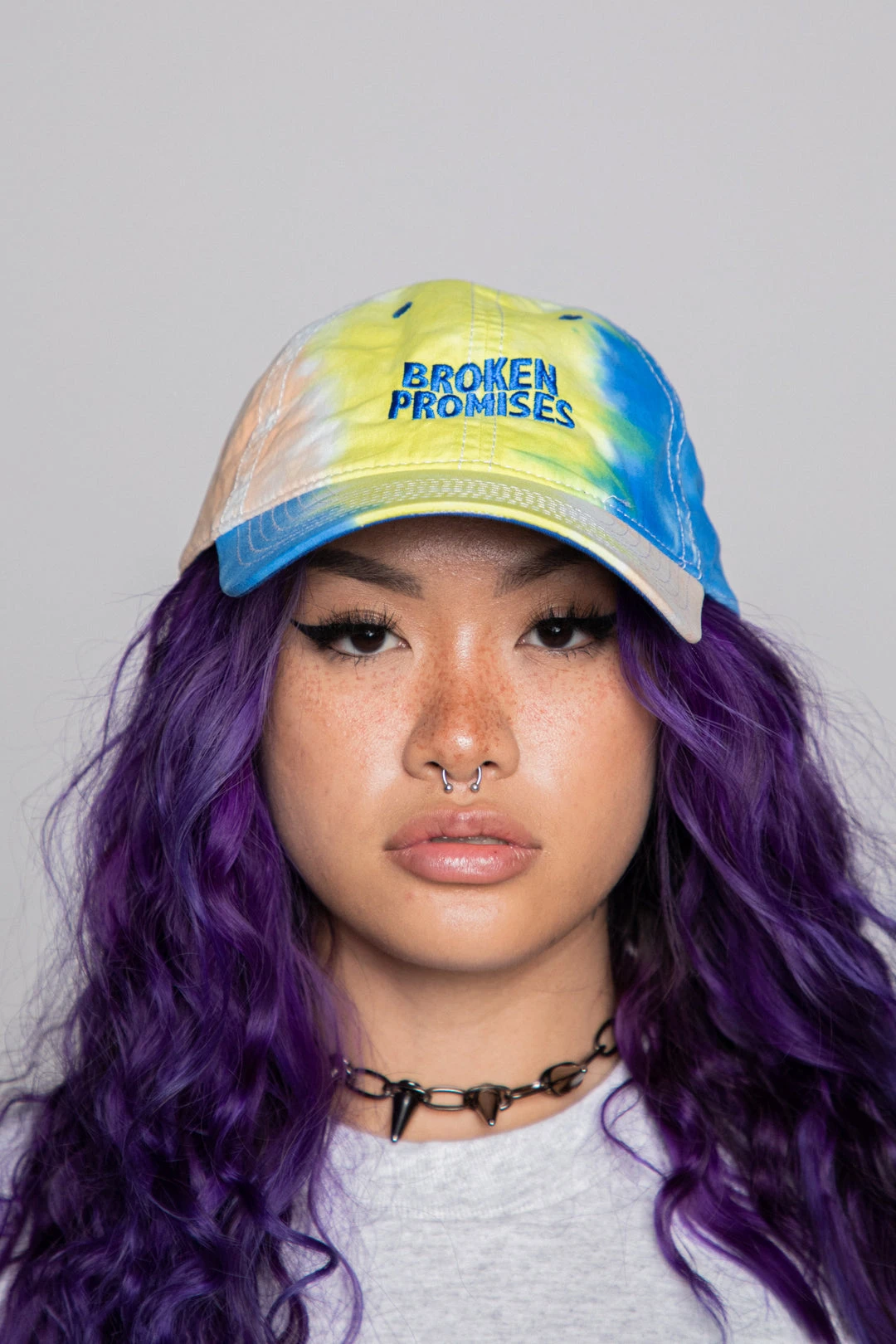 BROKEN PROMISES Wave Logo Sunset Tie Dye Hat