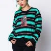 BROKEN PROMISES Automated Stripe L/S Teal