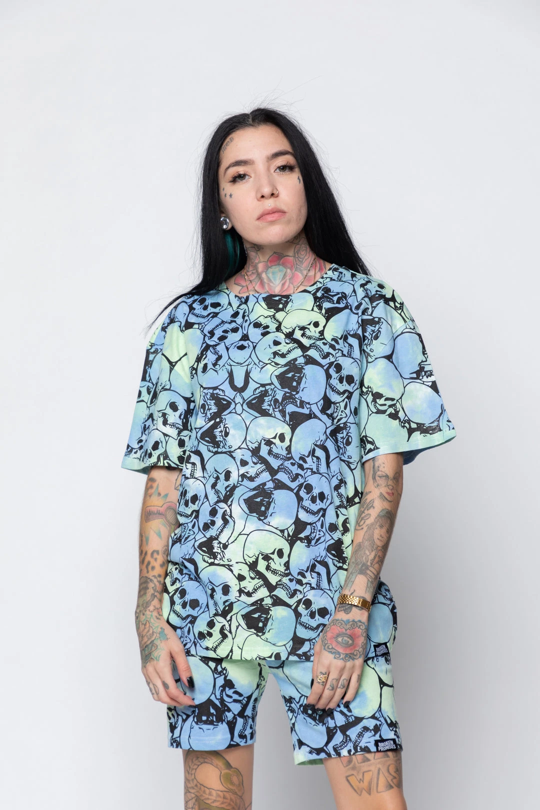 BROKEN PROMISES Catacombs Tee AOP Blue/Green Shirts