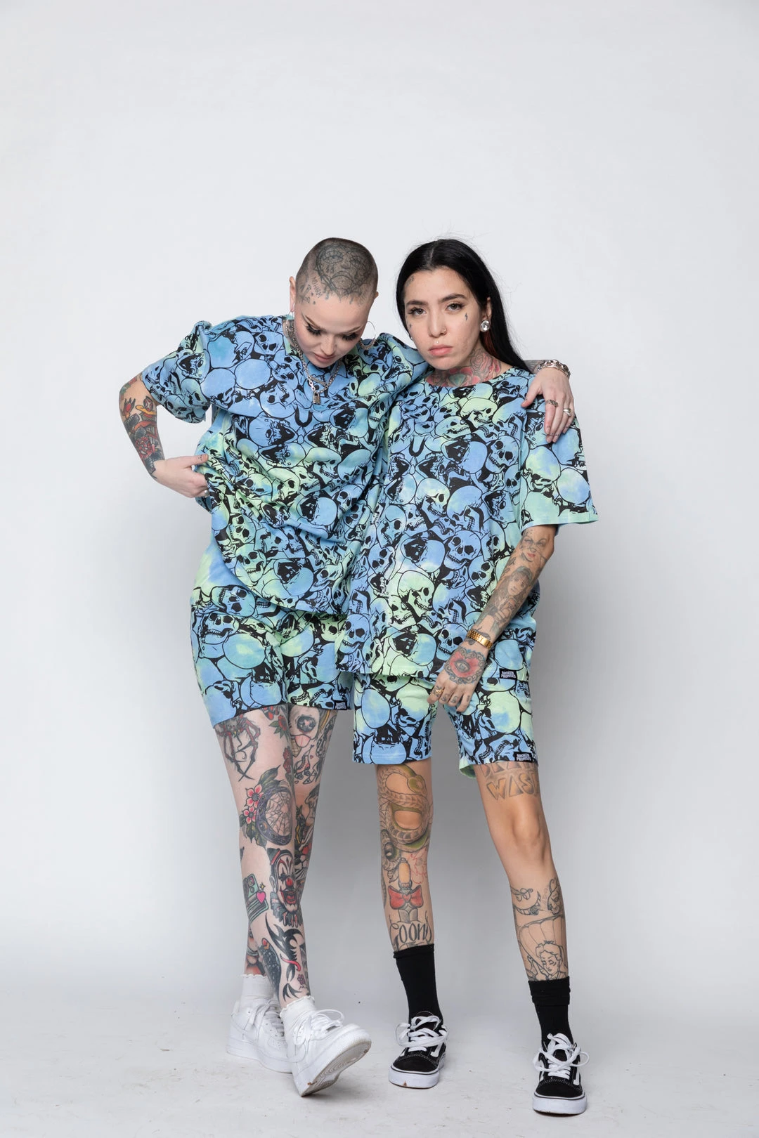 BROKEN PROMISES Catacombs Tee AOP Blue/Green Shirts