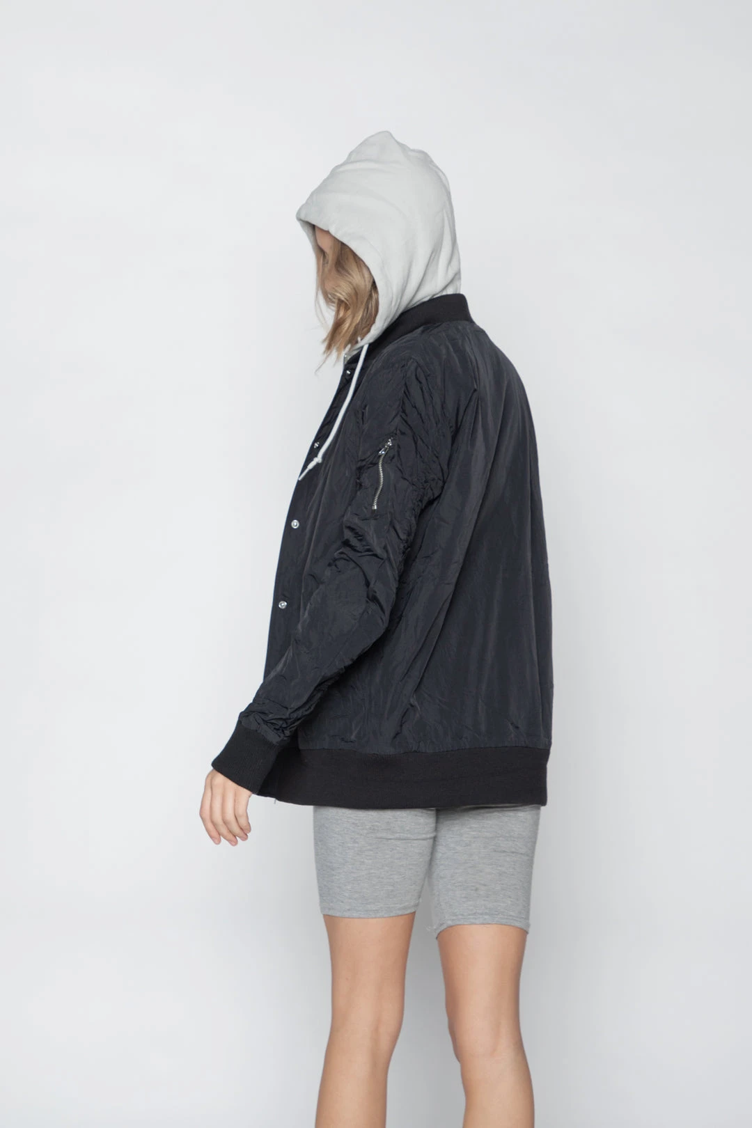 BROKEN PROMISES Wave Logo Layered Bomber Jacket