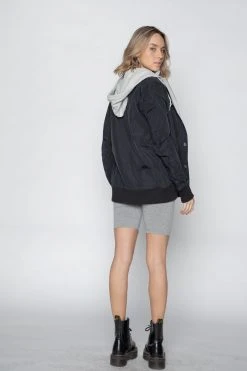 BROKEN PROMISES Wave Logo Layered Bomber Jacket