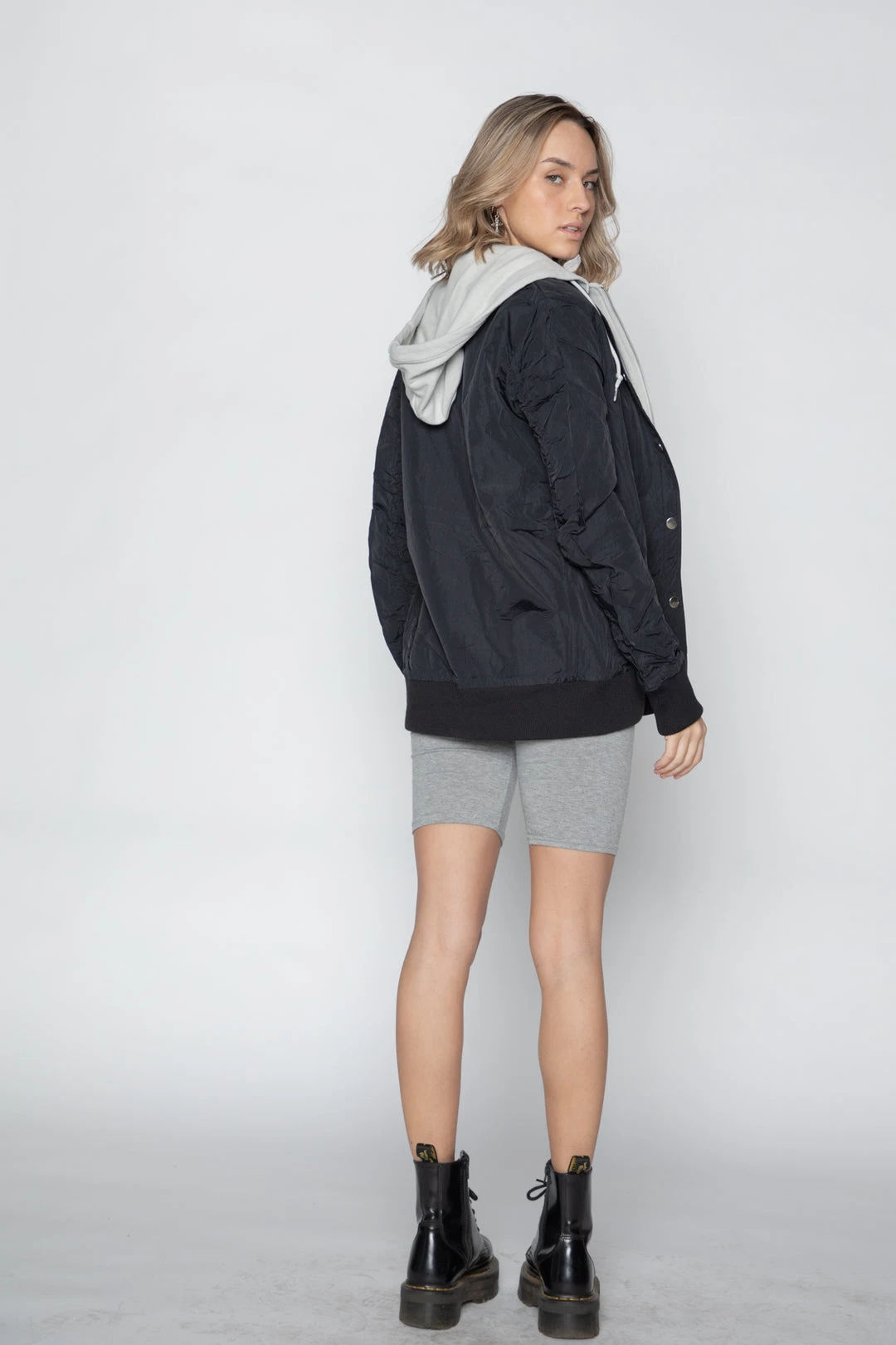 BROKEN PROMISES Wave Logo Layered Bomber Jacket