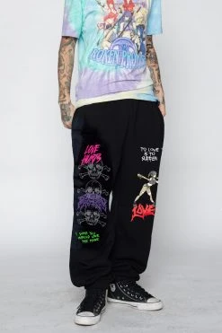 BROKEN PROMISES Love Me More Sweatpants Black