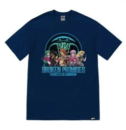 BROKEN PROMISES Let's Fight Tee Navy Shirts