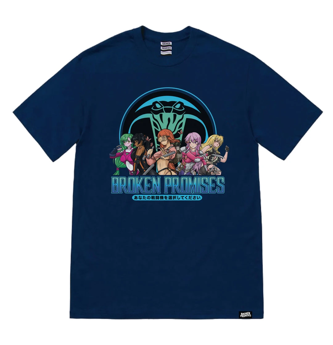 BROKEN PROMISES Let's Fight Tee Navy Shirts