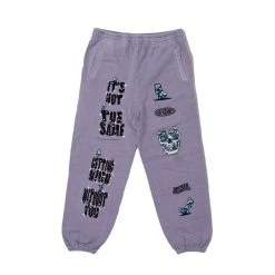 BROKEN PROMISES Bottoms Magical Mushrooms Sweatpants Purple - BPxYH