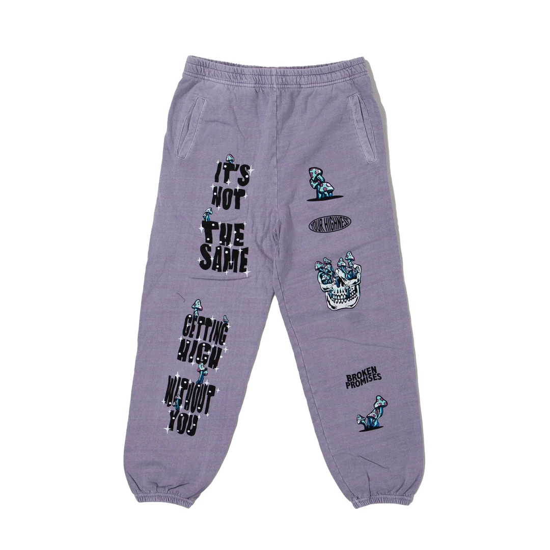 BROKEN PROMISES Bottoms Magical Mushrooms Sweatpants Purple - BPxYH