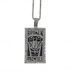 BROKEN PROMISES Jewelry Money Logo Pendant Necklace