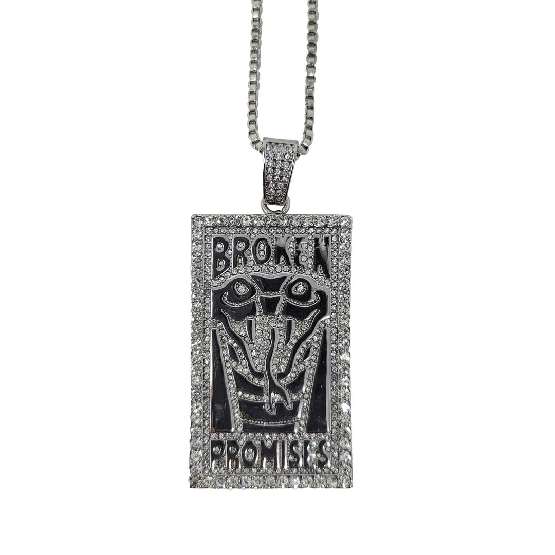 BROKEN PROMISES Jewelry Money Logo Pendant Necklace