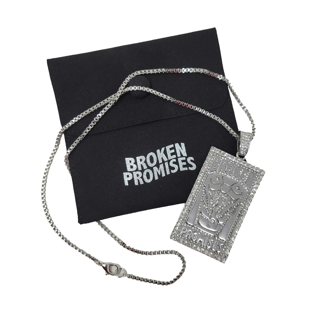 BROKEN PROMISES Jewelry Money Logo Pendant Necklace