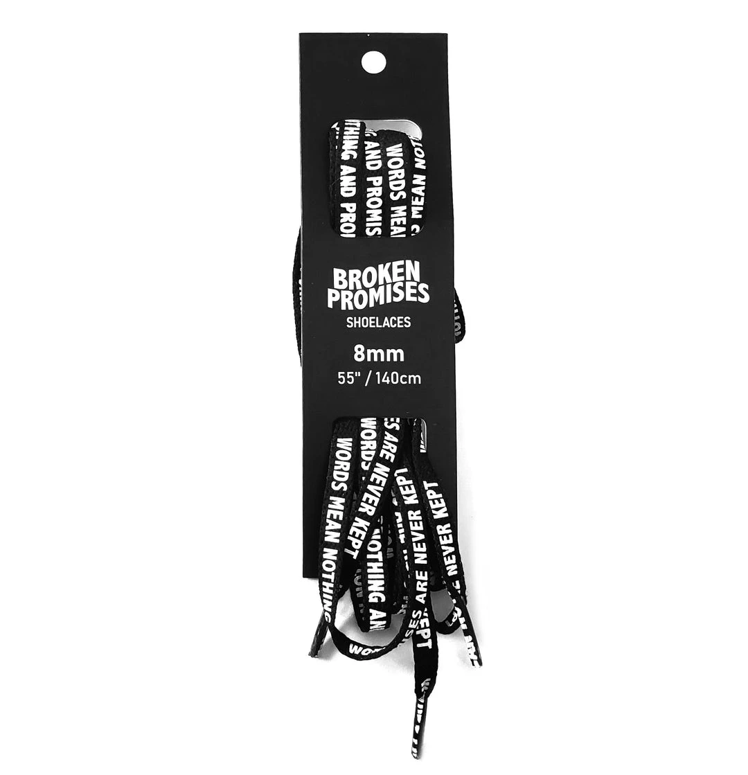 BROKEN PROMISES Motto Shoelaces