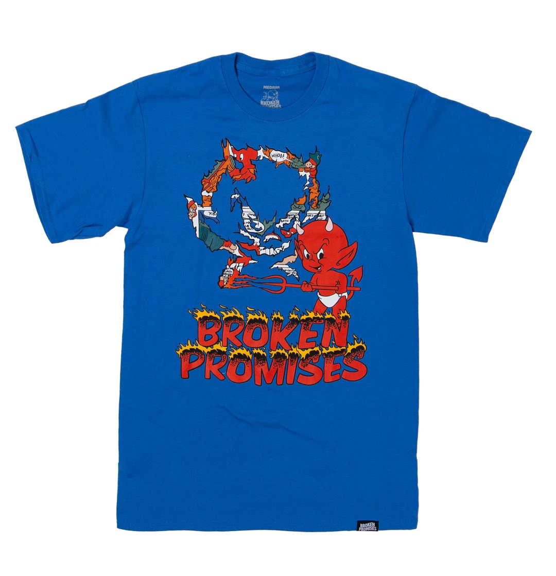 BROKEN PROMISES Ripper Tee Royal Blue - BP X Hot Stuff