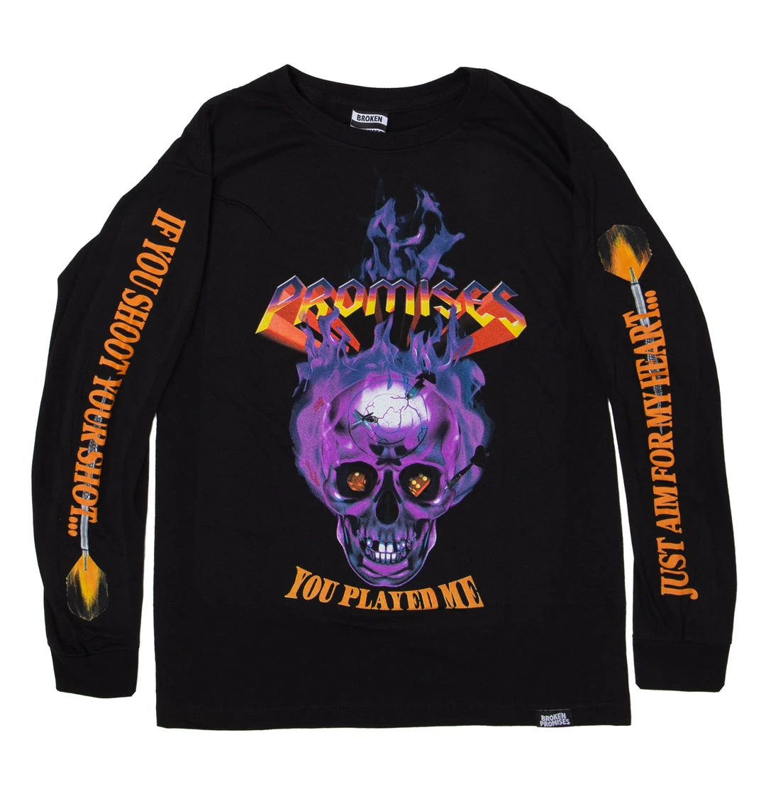 BROKEN PROMISES Shirts Shoot Your Shot L/S Black