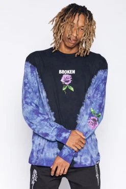 BROKEN PROMISES Thornless V-Tie Dye L/S Black Shirts