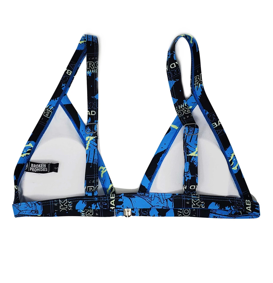 BROKEN PROMISES Tempted Bikini Top Blue