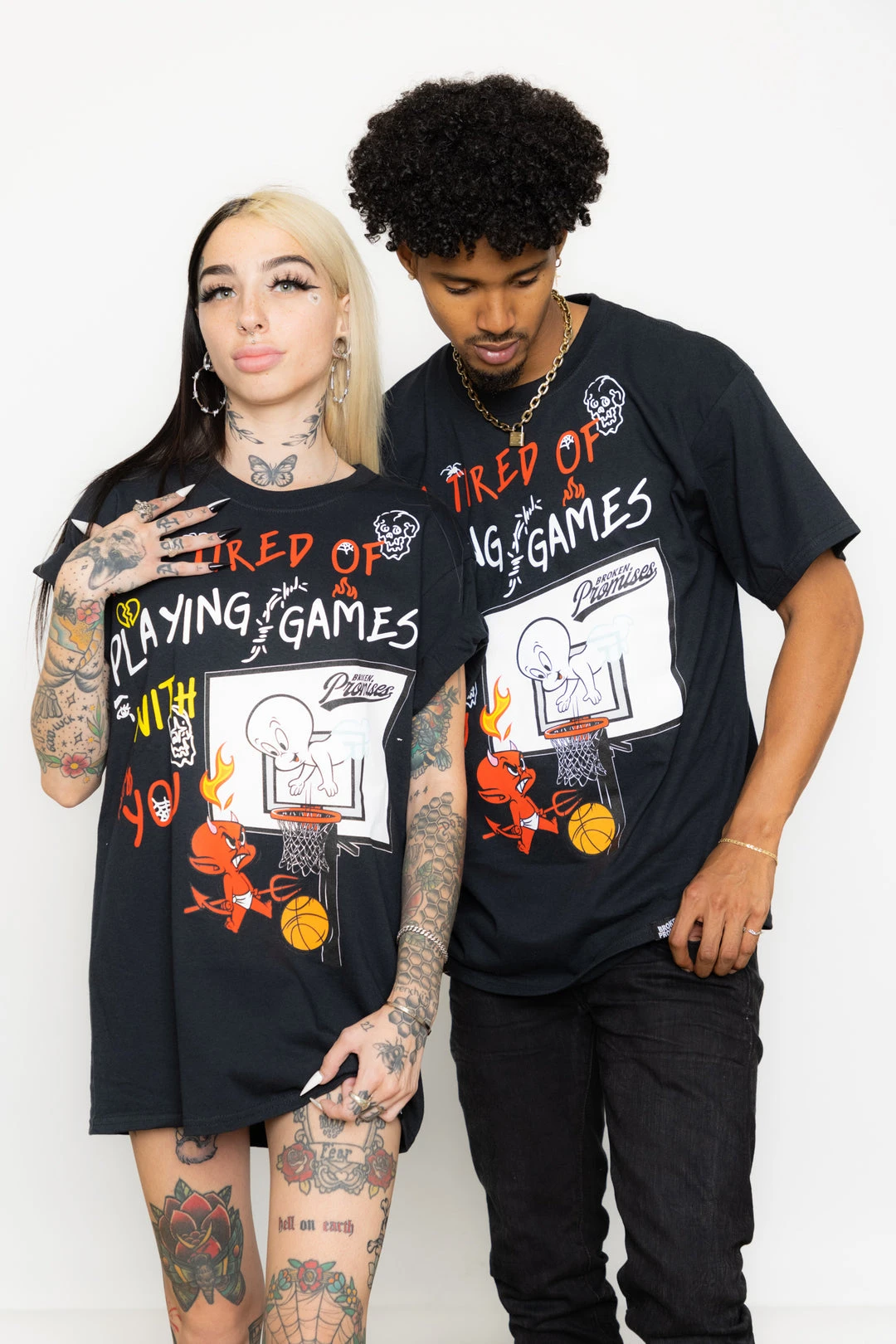 BROKEN PROMISES BP X Casper Playing Games Tee Black