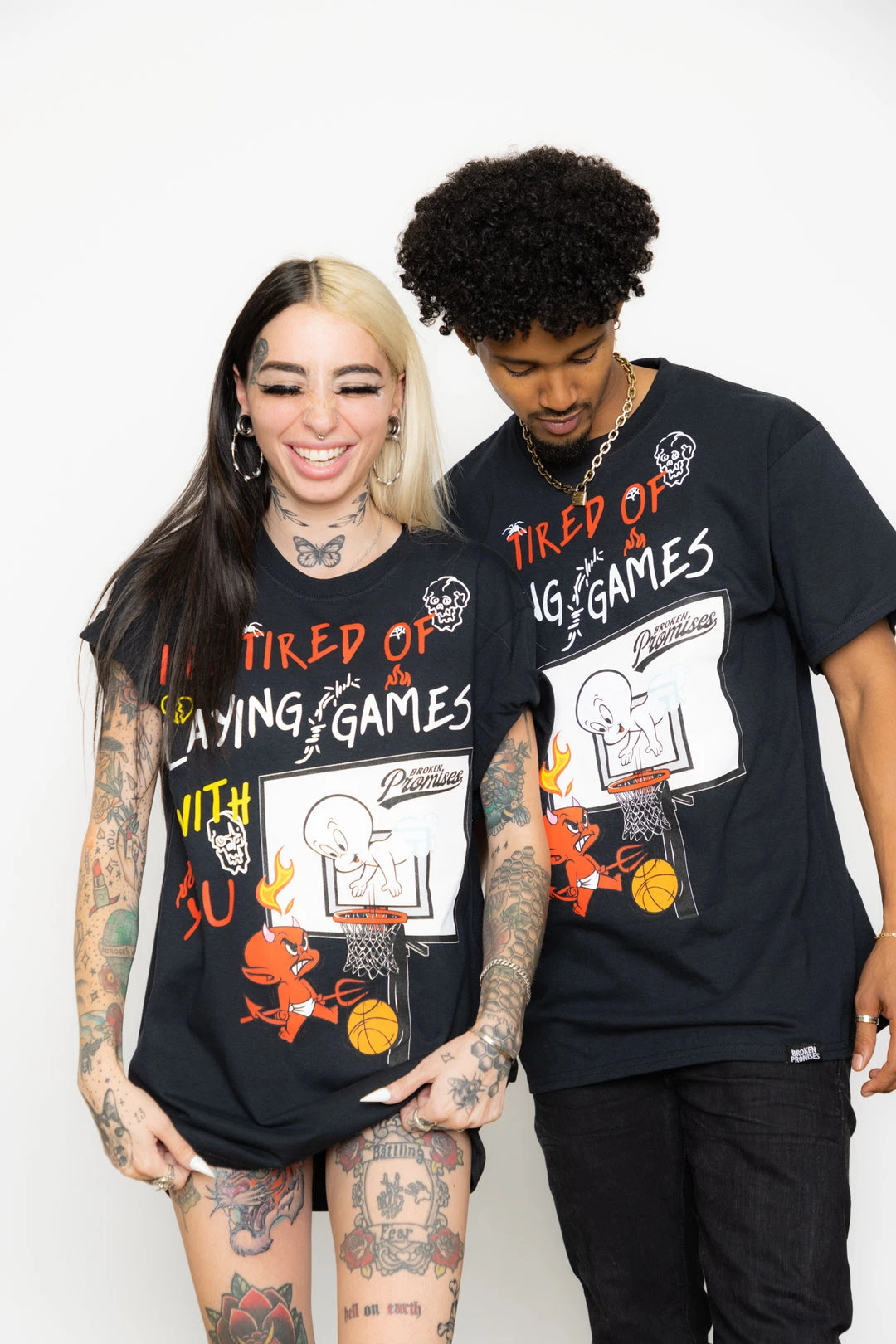 BROKEN PROMISES BP X Casper Playing Games Tee Black