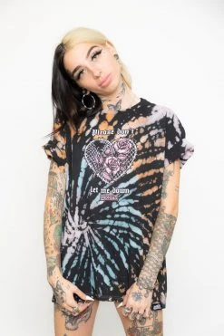 BROKEN PROMISES Shirts Let Me Down Rainbow Bleach Dye SSt