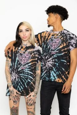 BROKEN PROMISES Shirts Let Me Down Rainbow Bleach Dye SSt