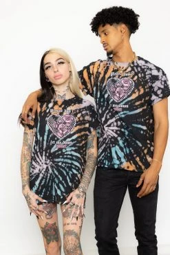 BROKEN PROMISES Shirts Let Me Down Rainbow Bleach Dye SSt