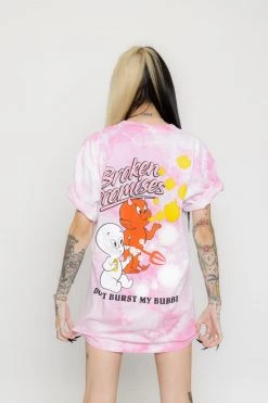 BROKEN PROMISES BP X Casper Burst My Bubble Tie Dye Pink Tee