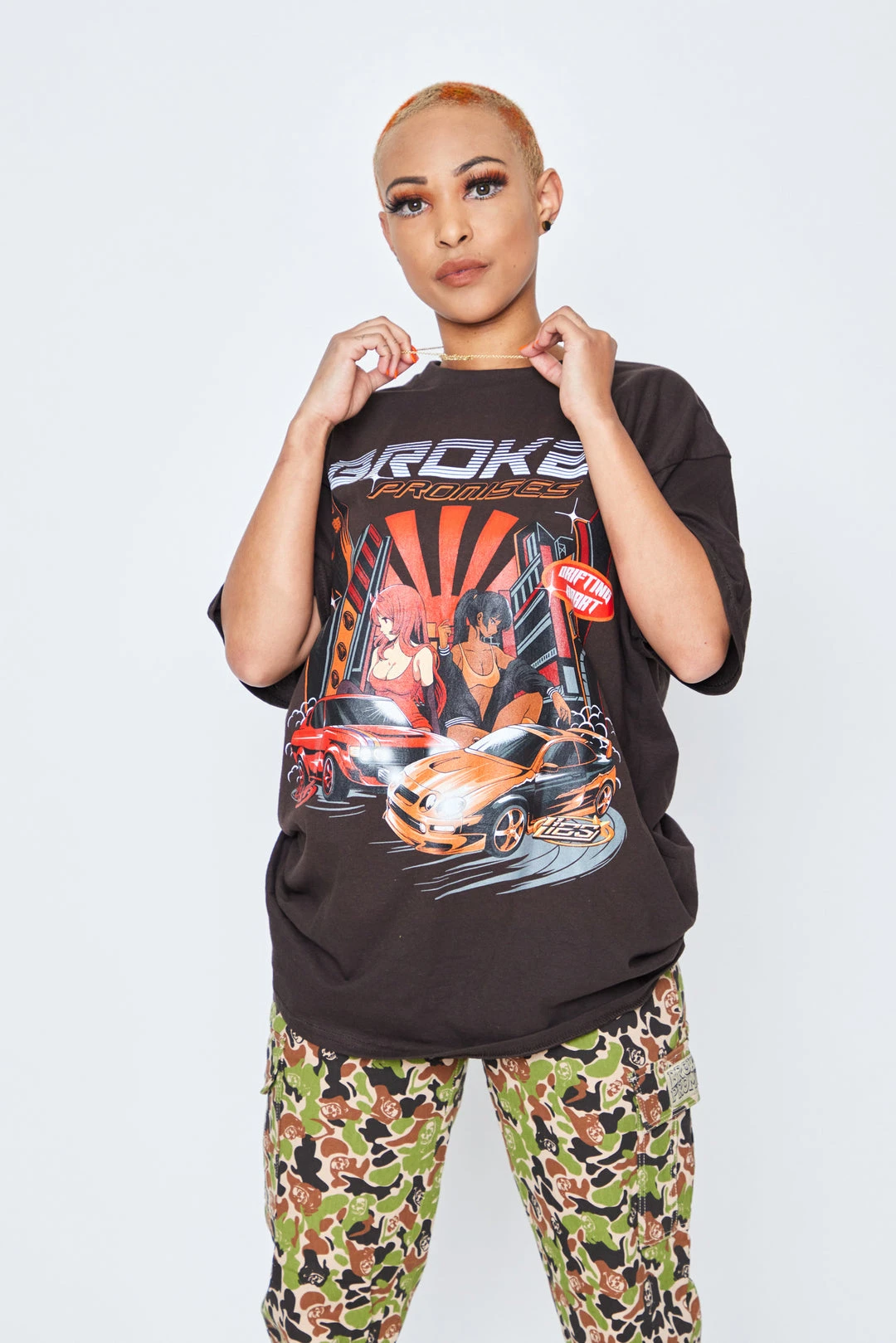 BROKEN PROMISES Drifting Apart S/S Brown Shirts