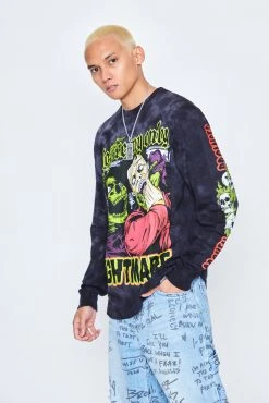 CASH Only Nightmare L/S Crystal Wash Black Shirts