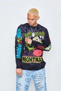 CASH Only Nightmare L/S Crystal Wash Black Shirts