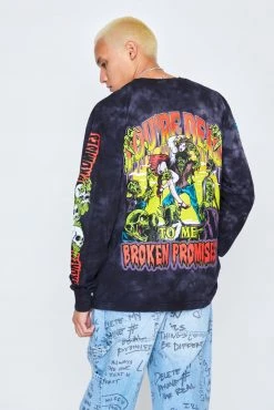 CASH Only Nightmare L/S Crystal Wash Black Shirts