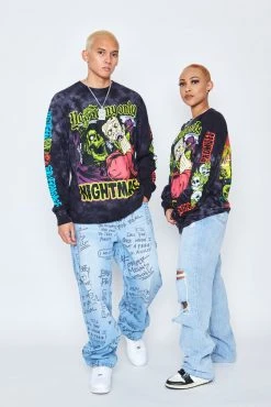 CASH Only Nightmare L/S Crystal Wash Black Shirts