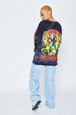 CASH Only Nightmare L/S Crystal Wash Black Shirts