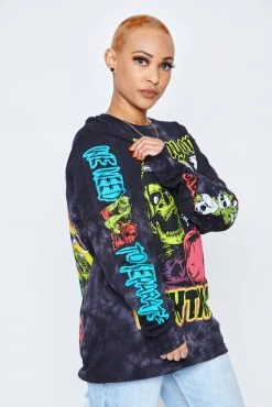 CASH Only Nightmare L/S Crystal Wash Black Shirts