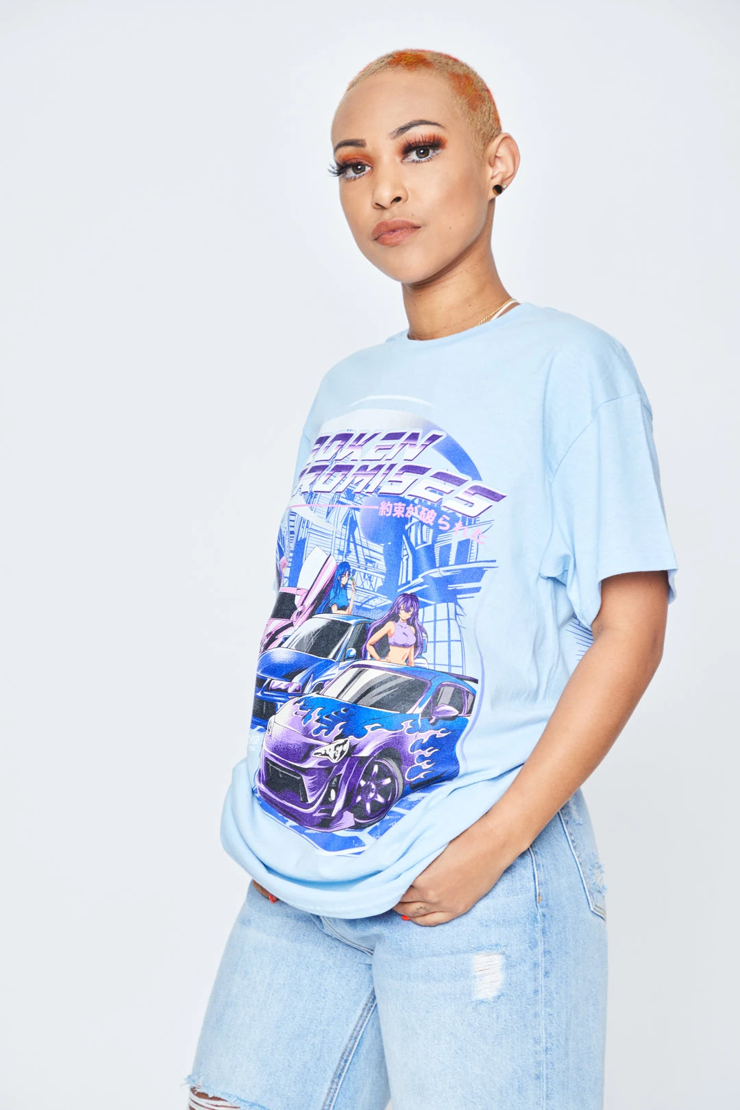 BROKEN PROMISES Rear View S/S Lt Blue