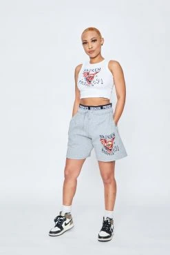 BROKEN PROMISES Batwing Ribbed White Tank Sets