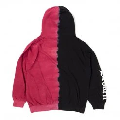 BROKEN PROMISES Tie Dye Hoodies Slogan Vintage Wash Split Dye Hoodie