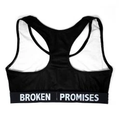 BROKEN PROMISES Lounge Black Cotton Sports Bra