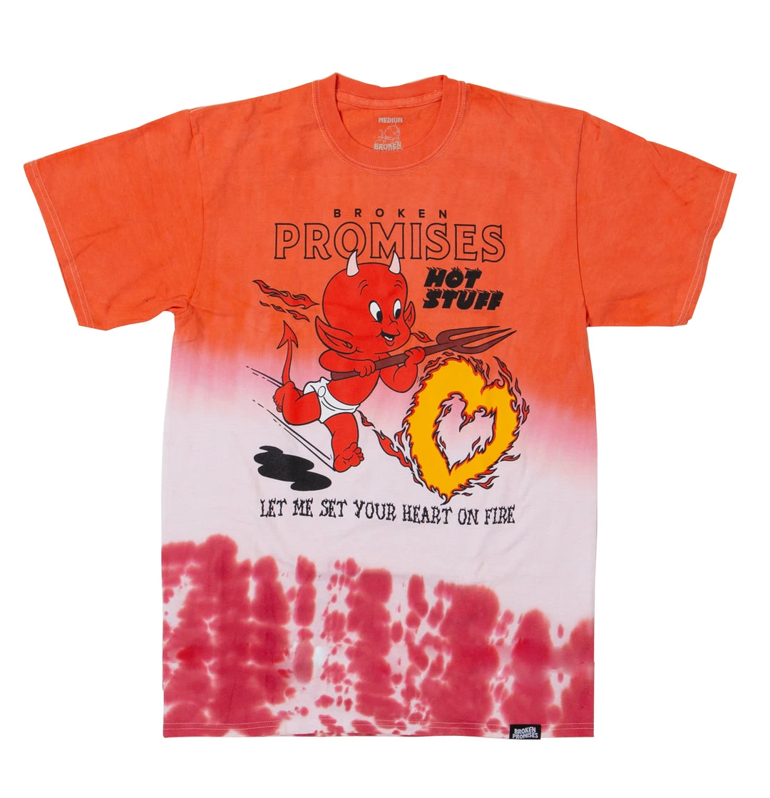 BROKEN PROMISES Shirts Chasing Fire Tie Dye SST Orange - BP X Hot Stuff