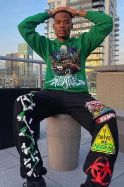 BROKEN PROMISES BP X Hot Wheels Feeling Low Hoodie Green