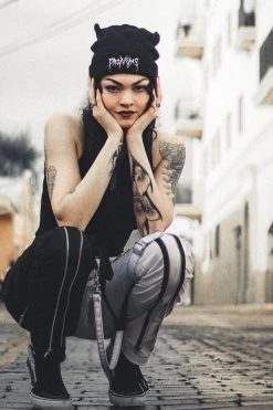 CASH Graveyard Devil Horn Beanie - Black Headwear