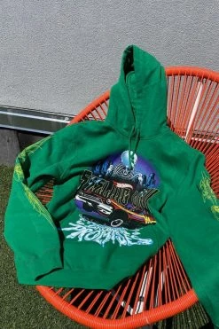 BROKEN PROMISES BP X Hot Wheels Feeling Low Hoodie Green