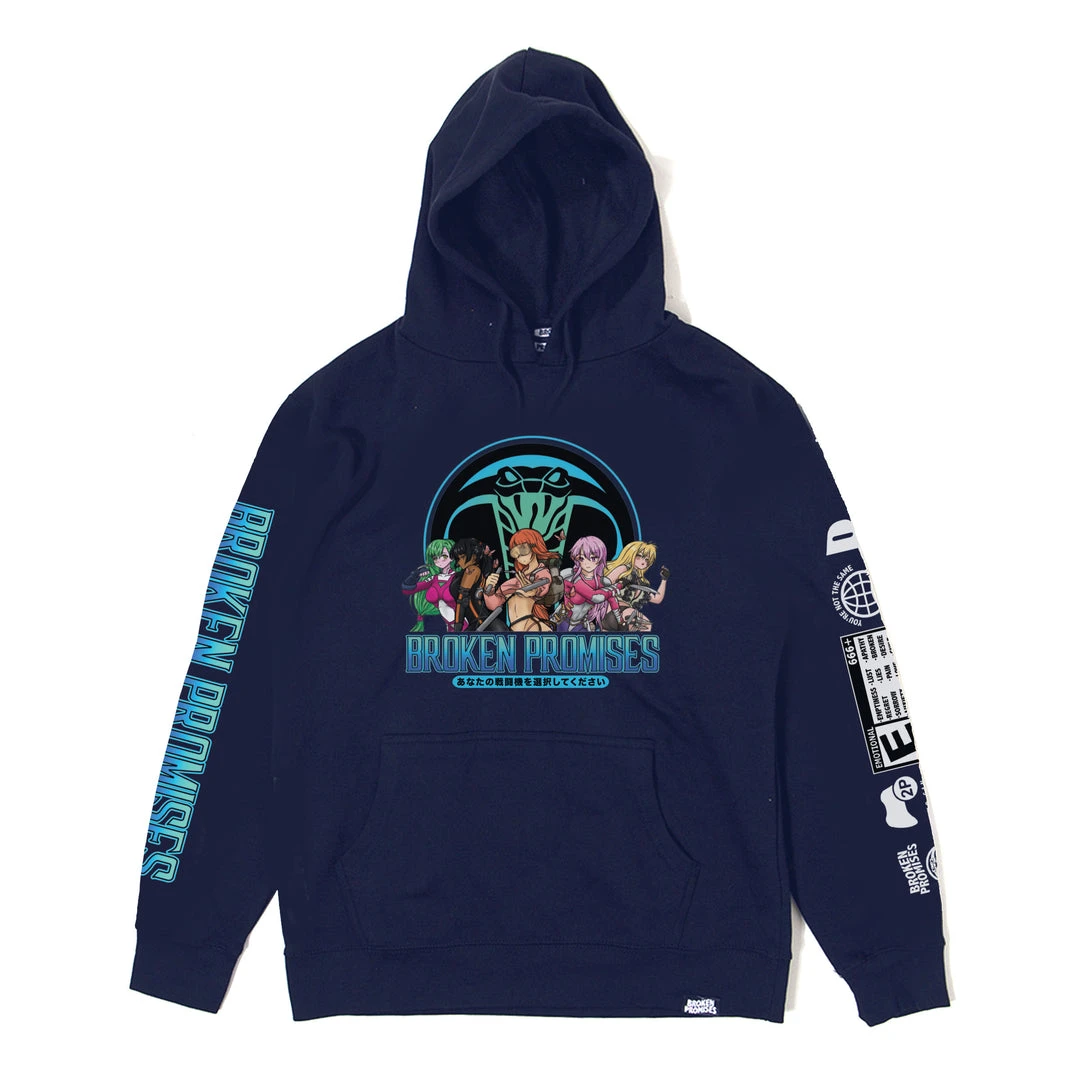 BROKEN PROMISES Let's Fight Hoodie Navy