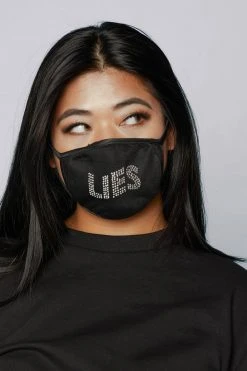 CASH Lies Rhinestone Face Covering