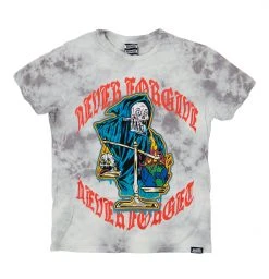 BROKEN PROMISES Never Forgive Grey Smoke Dye Tee