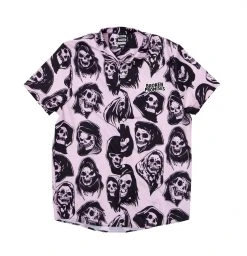 BROKEN PROMISES Reaper Guide Button Up Shirt Pink