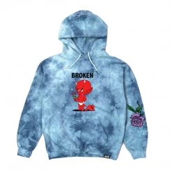 BROKEN PROMISES Hoodies Sad Boy Tie Dye Hoodie Blue - BP X Hot Stuff