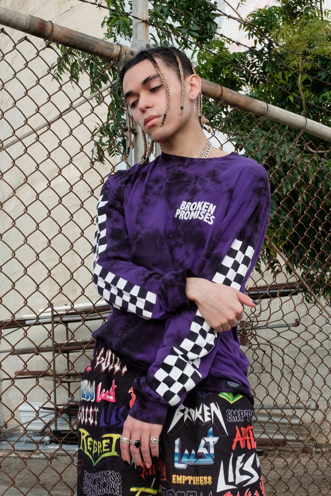 BROKEN PROMISES Shirts 2Tone Tie Dye L/S Purple Punch