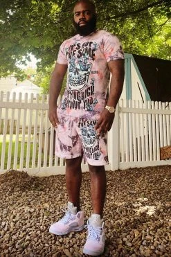 BROKEN PROMISES Magical Mushrooms Crystal Wash Shorts - BPxYH Bottoms