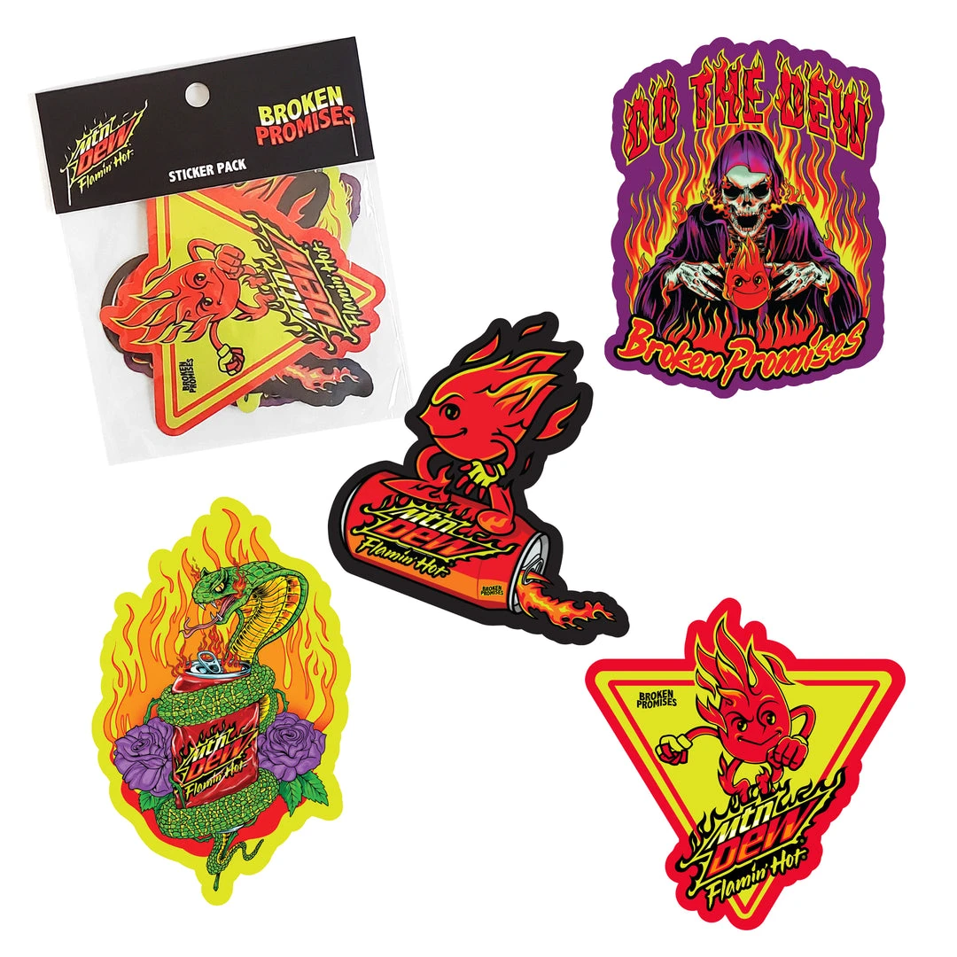 CASH BPxMTN Dew Flamin' Hot Sticker Pack
