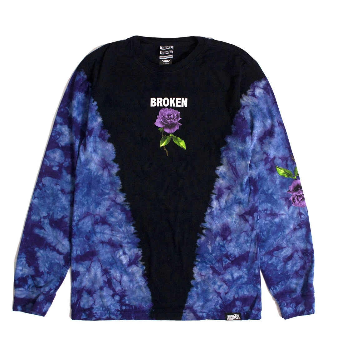 BROKEN PROMISES Thornless V-Tie Dye L/S Black Shirts